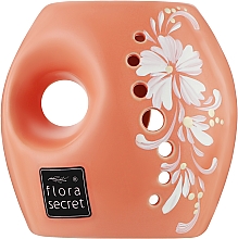 Аромалампа "Ирис", оранжевая с белыми цветами - Flora Secret — фото N1