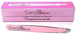 Пінцет для брів, рожевий - Cristyboom Cosmetics Professional Eyebrow Tweezers Pink — фото N1