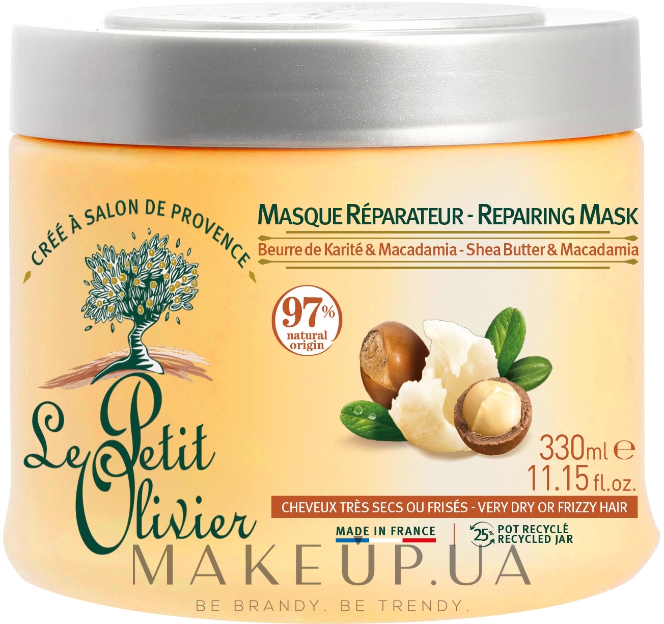 Живильна маска для кучерявого волосся - Le Petit Olivier Shea Butter And Macadamia oil Regenerating Mask — фото 330ml