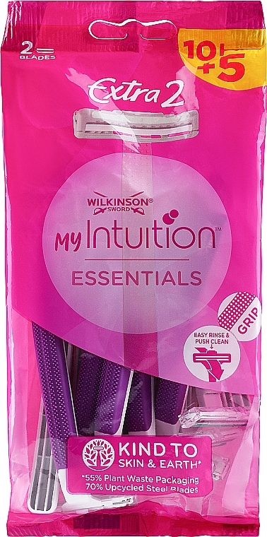 Одноразовые бритвы, 15 шт - Wilkinson Sword My Intuition Essentials Extra 2 — фото N1