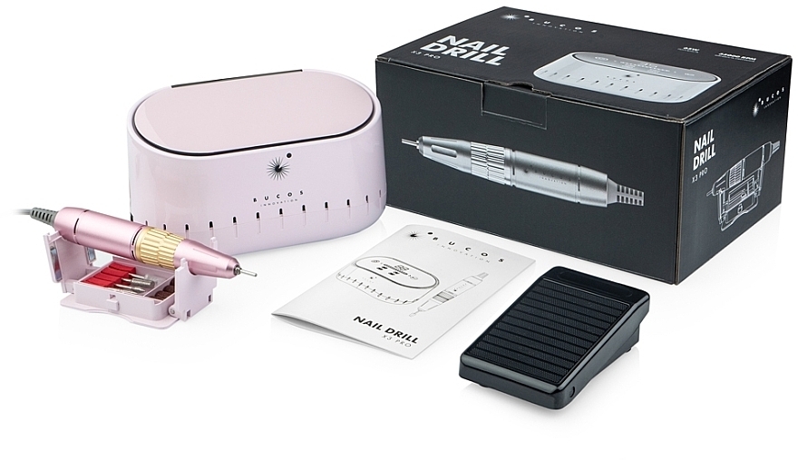 Фрезер для маникюра и педикюра, розовый - Bucos Nail Drill X3 Pro Light Pink — фото N3