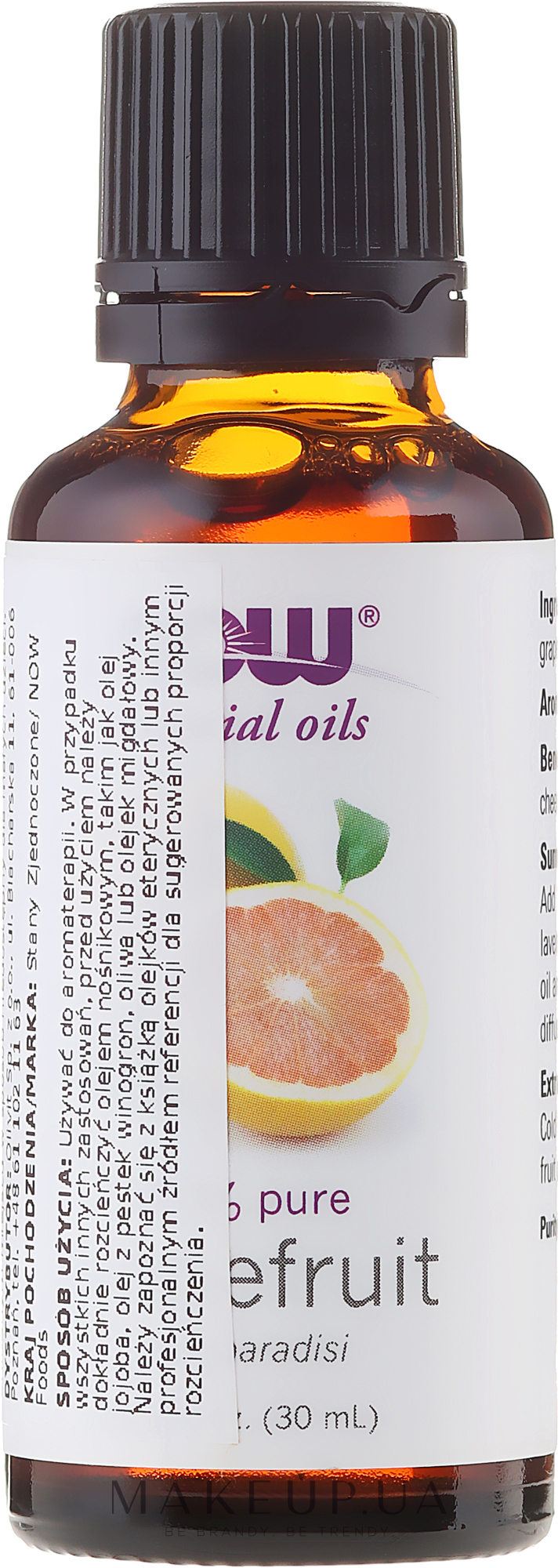 Ефірна олія грейпфрута - Now Foods Essential Oils 100% Pure Grapefruit — фото 30ml