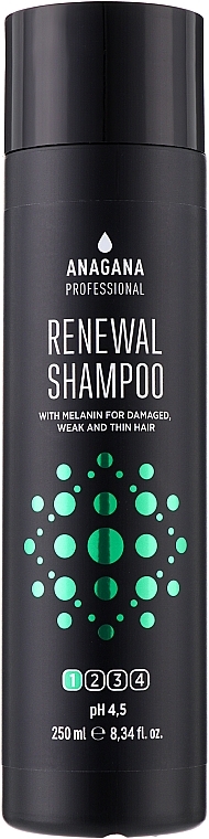 Шампунь для пошкодженого волосся - Anagana Professional Renewal Shampoo With Melanin — фото N1