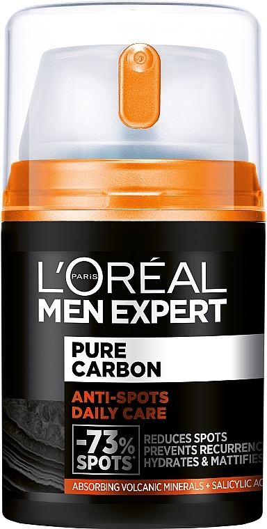 Зволожувальний крем проти недосконалості шкіри обличчя - L'Oreal Paris Men Expert Pure Power Anti-Imperfection Moisturiser — фото N1