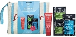 Парфумерія, косметика Набір - Apivita Bee Sun Safe Hydra Fresh Face Gel-Cream SPF50 (sun/cr/50ml + f/mask/2x8ml + h/mask/20ml + bag)