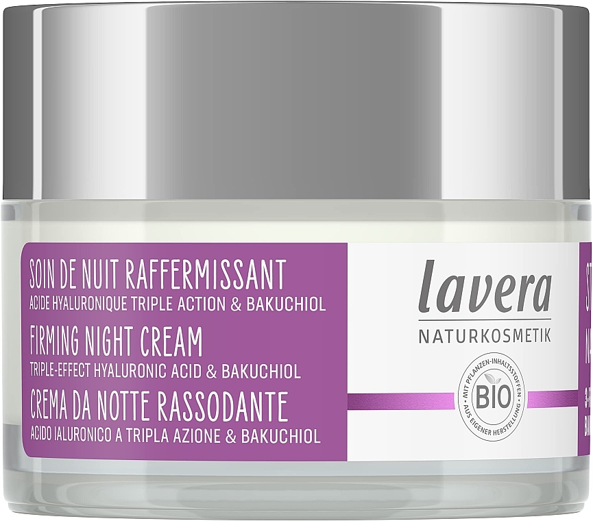 Ночной крем для лица - Lavera Firming Night Cream Triple-Effect Hyaluronic Acid & Bakuchiol — фото N1