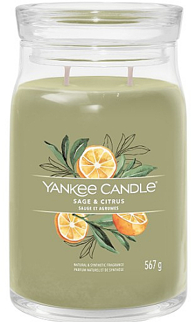 Ароматична свічка в банці "Sage & Citrus", 2 ґноти - Yankee Candle Singnature — фото N1
