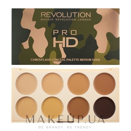 Палетка кремових коректорів  - Makeup Revolution Ultra Pro HD Camouflage — фото Medium Dark