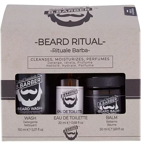 Набір - B.Barber Beard Ritual Kit (b/wash/150ml + balm/50ml + parfum/20ml) — фото N1