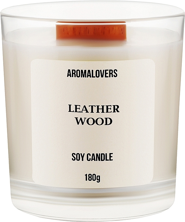 УЦІНКА Ароматична свічка у склянці "Leather Wood" - Aromalovers * — фото N1