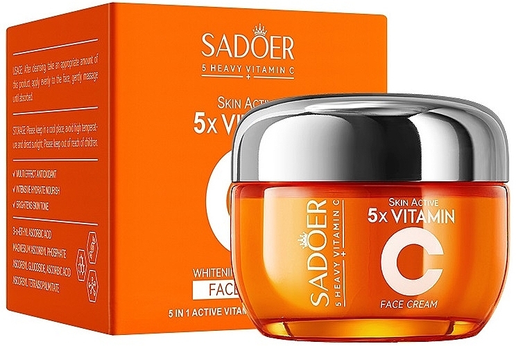 Крем для лица с витамином С - Sadoer 5X Vitamin C Face Cream — фото N1