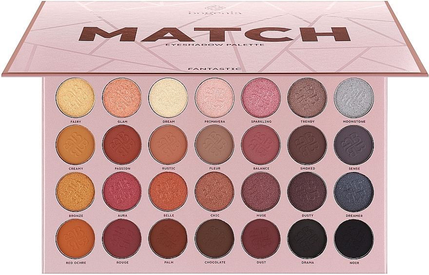 Палетка тіней для повік, 35 кольорів - Bogenia  Match Eyeshadow Palette — фото N1