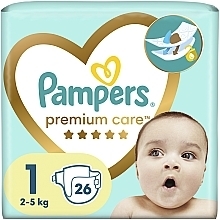 Підгузки Pampers Premium Care Newborn (2-5 кг), 26 шт. - Pampers — фото N1