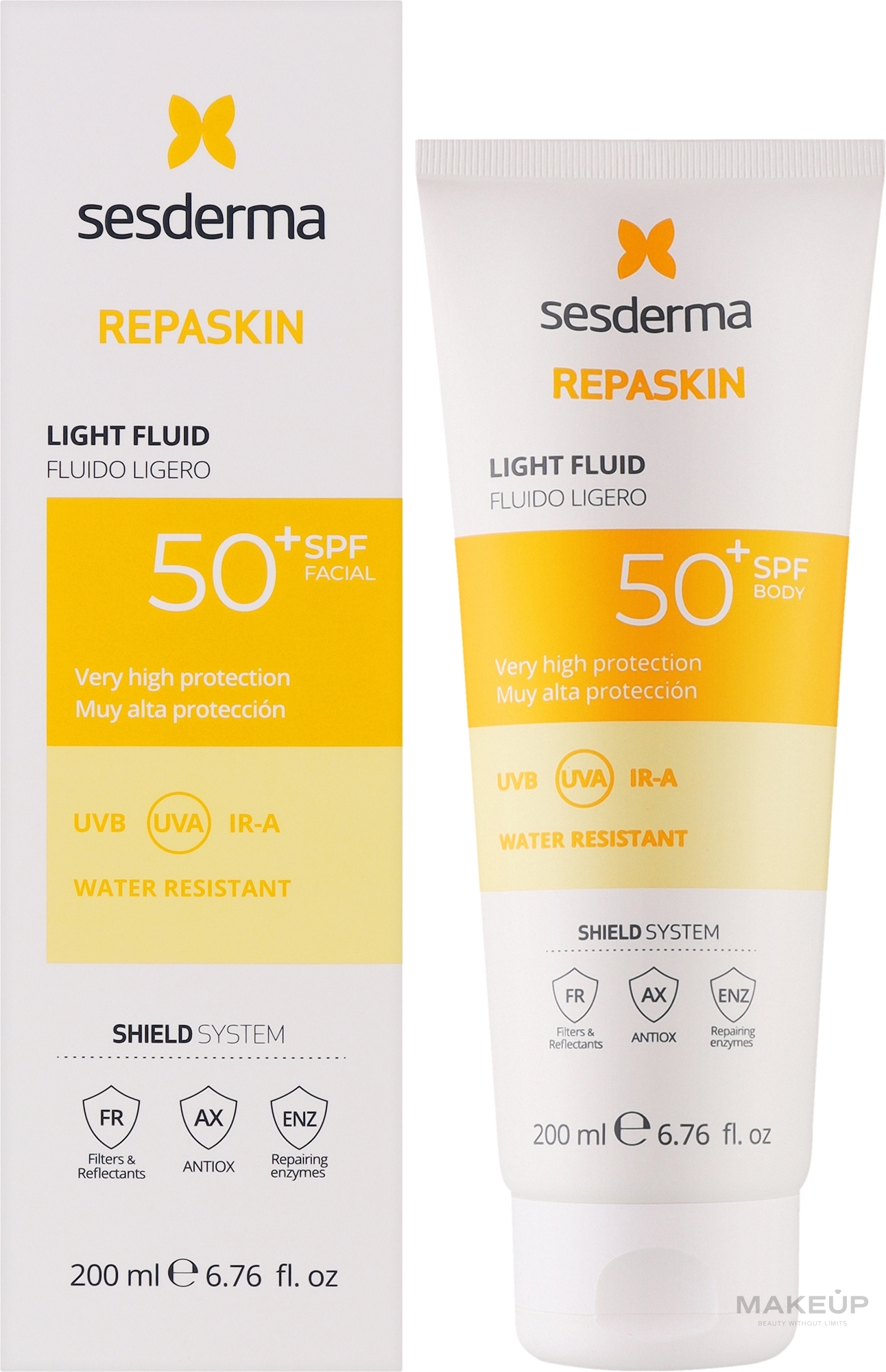 Легкий флюїд для тіла - SesDerma Laboratories Repaskin Light Fluid SPF50 — фото 200ml