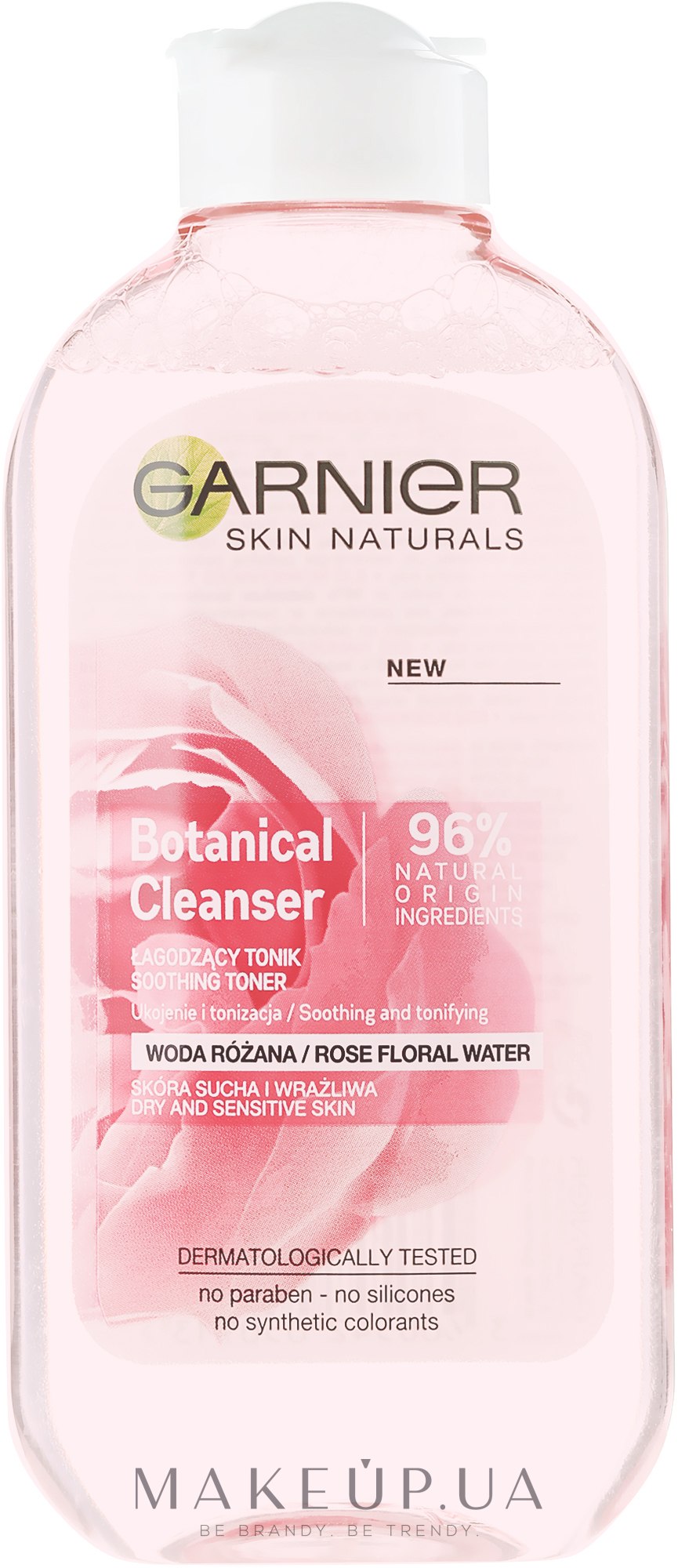 Заспокійливий тонік із трояндовою водою - Garnier Skin Naturals Botanical Rose Water Soothing Toner  — фото 200ml