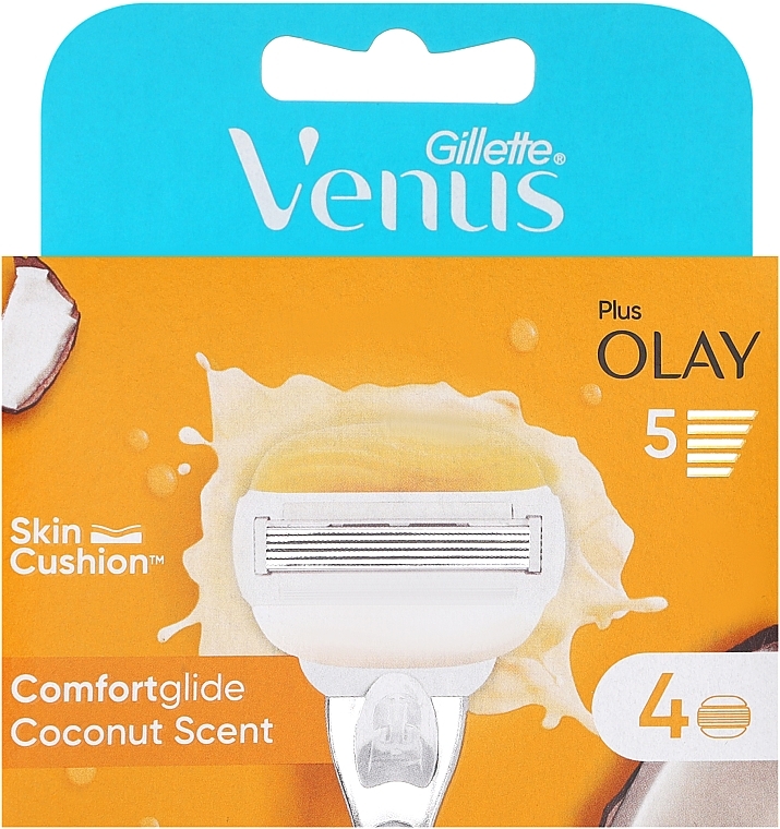 Сменные кассеты для бритья, 4 шт. - Gillette Venus Comfortglide & Olay Coconut Refills — фото N7