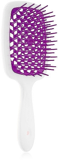 Щітка для волосся, біла з фуксіює - Janeke Superbrush White Violet