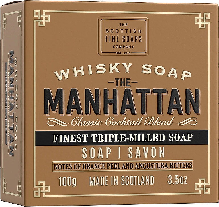 Мило в картонному пакованні - Scottish Fine Soaps The Manhattan Whisky Soap In a Carton — фото N1