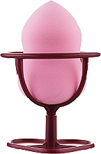 Парфумерія, косметика Спонж для макіяжу на підставці-ніжці, PF-57, рожевий - Puffic Fashion