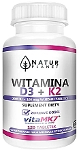 Витамин D3 + K2, в таблетках - NaturPlanet Vitamin D3 + K2  — фото N2