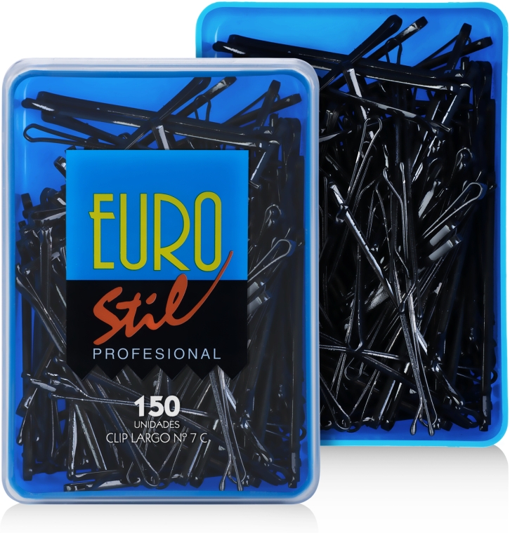 Невидимки для волос 70 мм, 150 шт., 01608/50, черные - Eurostil — фото N1