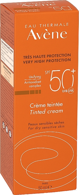 Крем сонцезахисний тональний для сухої чутливої шкіри 50 - Avene Solaires Haute Protection Tinted Creme SPF50 — фото N3