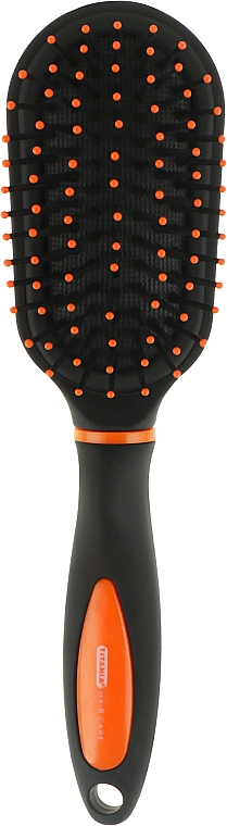 Массажная овальная мини щетка для волос, оранжевая - Titania Softtouch — фото N1