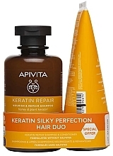 Набір - Apivita Keratin Silky Perfection Hair Duo Set (sham/250ml + cond/150ml) — фото N1