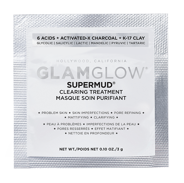 Очищувальна маска для обличчя на основі глини - Glamglow Supermud Clearing Mud Mask Treatment (пробник) — фото N1