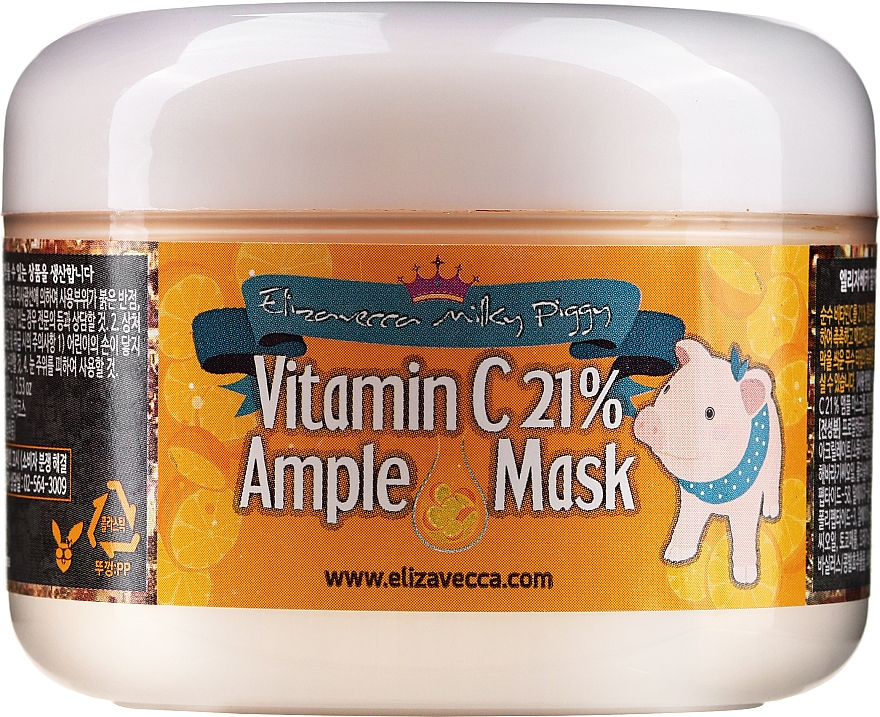 Маска для лица с витамином С разогревающая - Elizavecca Face Care Milky Piggy Vitamin C 21% Ample Mask