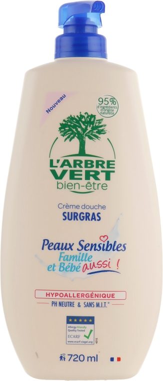 Крем-гель для душу для чутливої шкіри - L'Arbre Vert Family & Baby Sensitive Shower Gel — фото N3