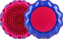 Компактная расческа для волос "Ромашка", синяя/розовая - Rolling Hills Brosse Desenredar Flower — фото N2