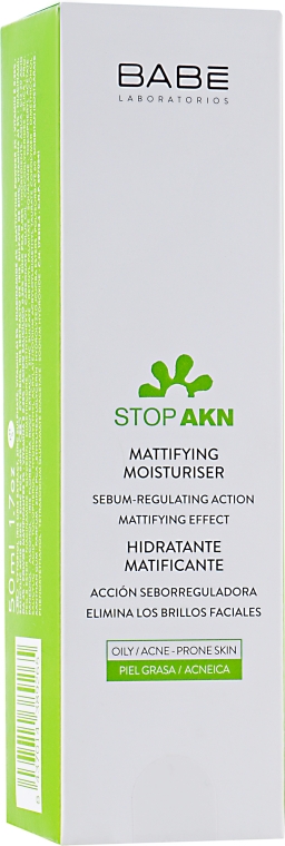 Матирующий увлажняющий крем для жирной и проблемной кожи - Babe Laboratorios Stop Akn Skin Hidratante Moisturiser — фото N3