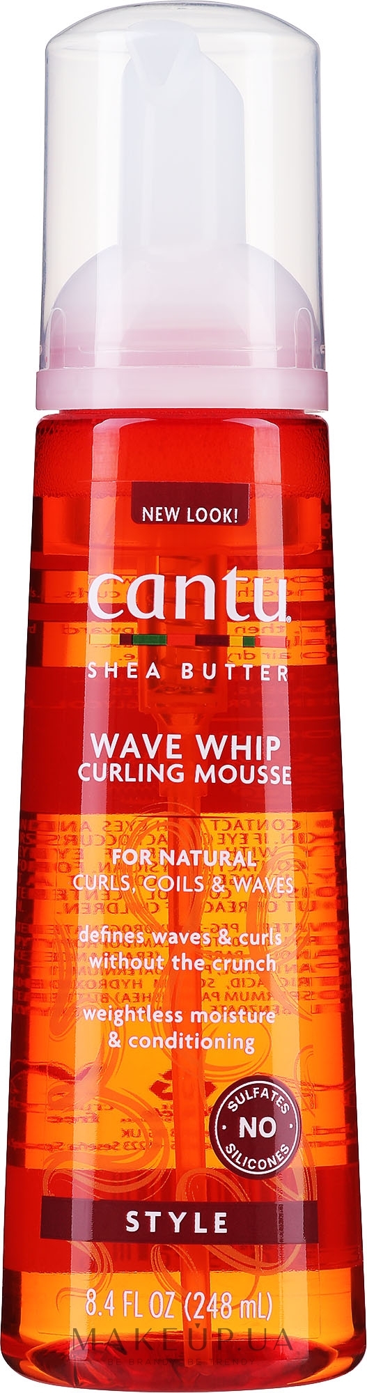 Мусс для укладки волос - Cantu Shea Butter Natural Hair Wave Whip Curling Mousse — фото 248ml