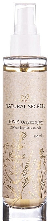 Очищающий тоник для лица "Зеленый чай и шалфей" - Natural Secrets Cleansing Tonic (стекло) — фото N1