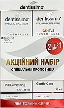 Набір зубних паст - Dentissimo 1+1 PRO WHITENING+GENTLE CARE, 75+75 ml — фото N1