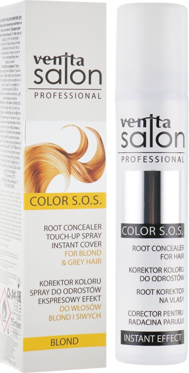 Спрей-корректор для отросших корней для светлых и седых волос - Venita Salon Professional Root Concealer for Hair Instant Effect Blond