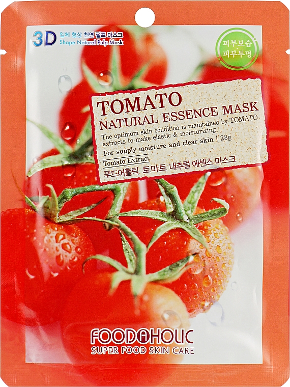 Тканевая 3D маска для лица "Томат" - Food a Holic Natural Essence Mask Tomato