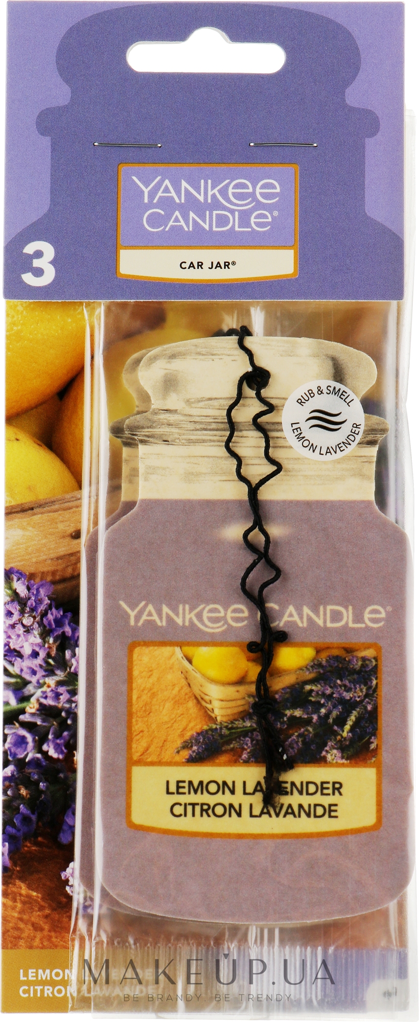 Набір ароматизаторів для автомобіля - Yankee Candle Car Jar Classic Lemon Lavender — фото 3шт