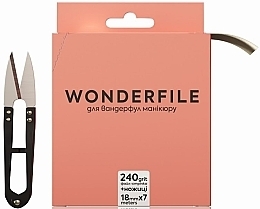 Парфумерія, косметика Файл-стрічка для пилки 160х18 мм, 240 грит, 7 метрів + ножиці - Wonderfile