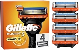 Сменные кассеты для бритья, 4 шт. - Gillette Fusion Power — фото N1