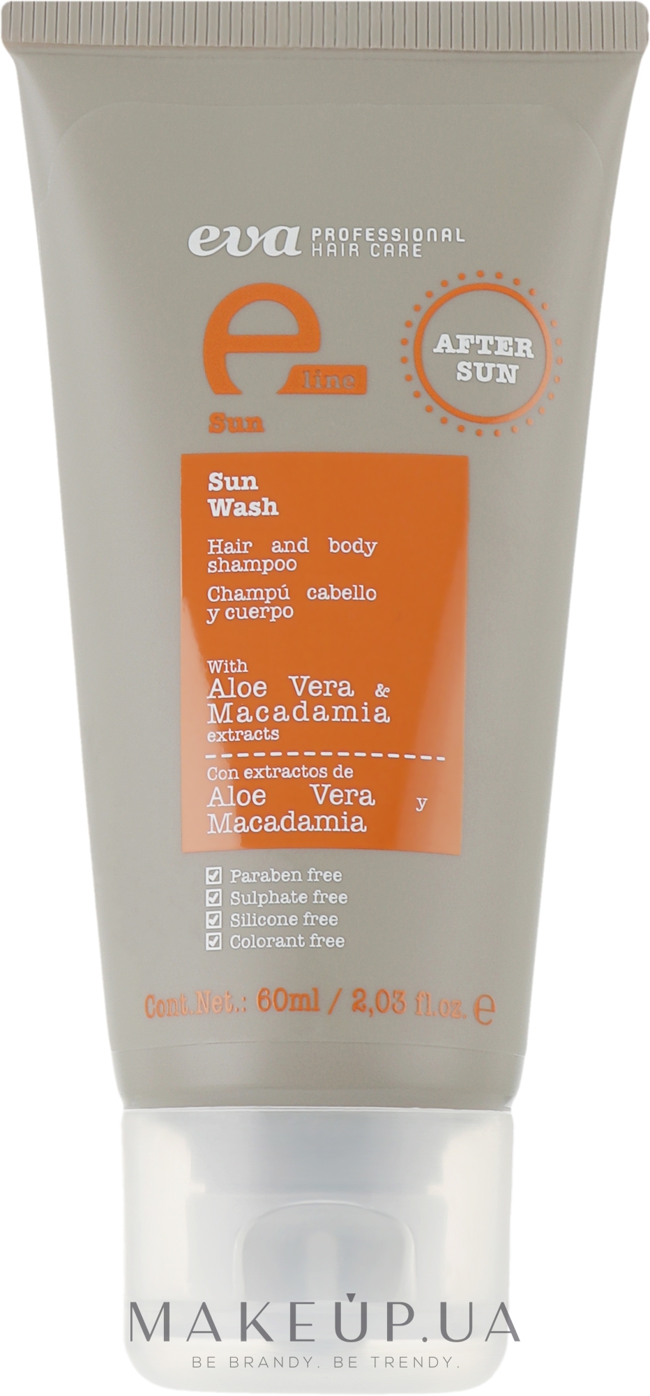 Шампунь "Защита от солнца" для волос и тела - Eva Professional E-line Sun Wash — фото 60ml