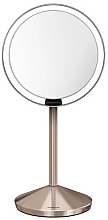 Зеркало компактное сенсорное круглое, золотая подставка, 12 см - Simplehuman Sensor Mirror Compact — фото N1