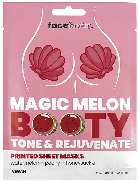 Зміцнювальна тканинна маска для сідниць "Кавун" - Face Facts Magic Melon Booty Sheet Masks — фото N1