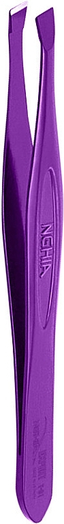 Пінцет для брів скошений T.01PU, фіолетовий - Nghia Export Tweezers — фото N2