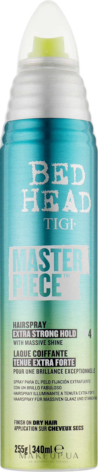 Лак для волосся з блиском - Tigi Bed Head Masterpiece Hairspray Extra Strong Hold Level 4 — фото 340ml