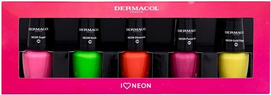 Набор - Dermacol I Love Neon Nail Polish (nail/polish/5x5ml) — фото N1