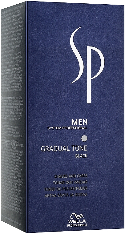 Набір для зафарбовування сивини - Wella SP Men Gradual Tone Black (sh/30ml + foam/60ml) — фото N1