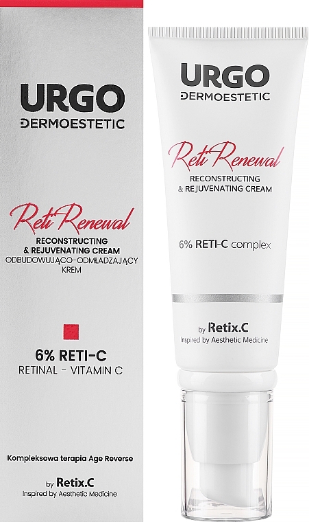 Восстанавливающий и омолаживающий крем для лица - Urgo Dermoestetic Reti Renewal Reconstructing & Rejuvenating Cream 6% Reti-C  — фото N2