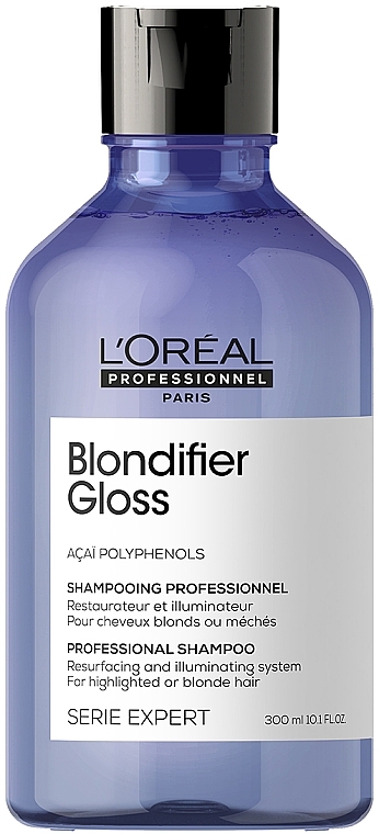 Шампунь для сяйва волосся, пофарбованого у відтінки блонд - L'Oreal Professionnel Serie Expert Blondifier Gloss Shampoo — фото N1
